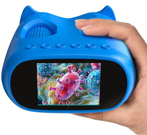 1000X Handheld Digital Microscope for Kids: 2-in-1 Miniscope & Telescope | 4K 2.0 IPS Screen, Portable Maganifying Glass Educational STEM Toy, 15pcs Slides, Rechargeable Gift for Boys & Girls 4-12