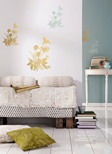 Komar Deco-Sticker WIESENBLUMEN | 50 x 70 cm | Wandtattoo, Wandbild, Wandsticker, Wandaufkleber, Walltattoo, Blumen, Silhouette, Abstrakt, Wiese | 19702h