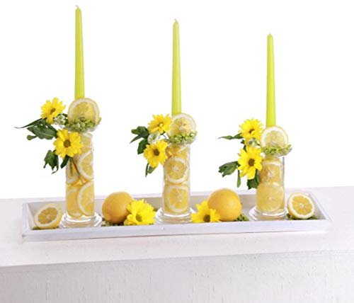 Online-Fuchs 3er Set Deko Kerzenständer zum Dekorieren/Basteln für Stumpenkerzen oder Stabkerzen - Ideal auch als Vase