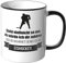JUNIWORDS Tasse - Ich denke an Eishockey - Wähle Motiv & Farbe - Schwarz