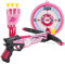 deAO Spielzeug Armbrust Set mit Saugnapfpfeilen und Zielbrett - Tolle Zielspiele für Kinder im Innen- und Außenbereich (pink)