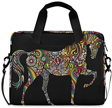Laptop Bag Horse Laptop Case Computer Carrying Case 13-15.6 inch Laptop Sleeve Case Polyester Laptop Shoulder Bag Strap Handle Notebook Computer Bag for Boys Girls Women Men