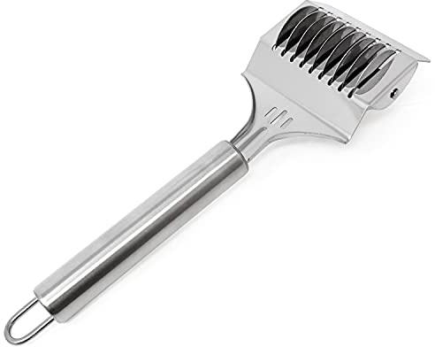Honbay 1 cortador de pasta de acero inoxidable para pasta de fideos, para hacer espaguetis, rodillo de enrejado de fideos, cortador de masa de mano para cocina (8.5 pulgadas)