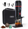 HiBREW H4 - cafetiere italienne portable,machines à café automatiques,machine expresso,Compatible avec capsules Nés* ou DG* café moulu,60ml,80W,camping,voiture