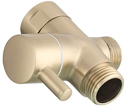 Tecmolog DSF007J2 Inverseur de douche en laiton G1/2 2 voies pour pommeau de douche à main et pommeau de douche fixe Doré brossé