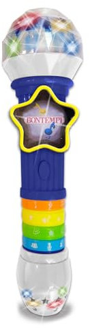 Bontempi | StarMic Karaoke - Microphone avec Effets Lumineux pour Les Performances de Vera Star, Rose, 60x195x60 mm