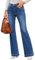 Roskiky Damen High Waist Bootcut Jeans Stretch Mom Schwarz Shorts Grosse Grössen Lapis Sehnsucht XL