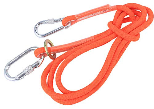 KIMISS Hebilla Pequeña de 3m, Cuerda de Cinturón, Cordón de Seguridad para Construcción Al Aire Libre para Trabajo Aéreo, Cuerda de Seguridad, Cordón de Seguro de 3m