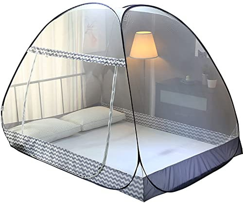 Moskitonetz Bett Pop Up - Schnell aufklappbarer Schutz gegen Mücken, Faltbares Design mit Netzboden für Baby, 200×120×145 cm