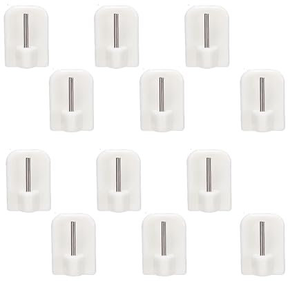 Lmyzcbzl Ganci Autoadesiva, 12 Pezzi Ganci Adesivi per Tende Tendine, Ganci per Tende Plastica, Ganci Autoadesivi, Ganci per Aste per Tende