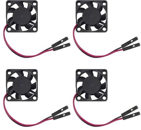 GTIWUNG Pack of 4 Mini 30 x 30 x 7 mm 5 V Brushless CPU Fans with 15 cm Cable, Ideal for 3D Printer, Desktop, Laptop Cooling