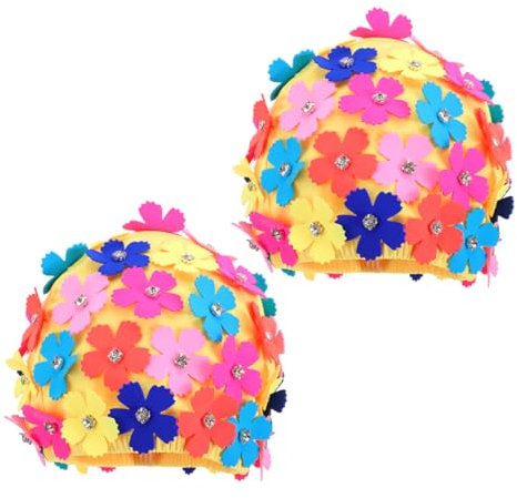 EXAOMBLE 2 Gorros De Baño con Diseño Floral Retro, Elásticos Y De Moda, para Mujer, para Playa, Piscina Y Vacaciones.