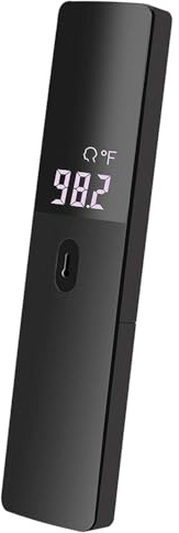 Schwarzes berührungsloses Infrarot-Stirnthermometer, für alle Altersgruppen von Säuglingen bis zu Erwachsenen, genaue Sofortmesswerte, LCD-Display, Fieberalarm, Speicherfunktion, kompakt und elegant