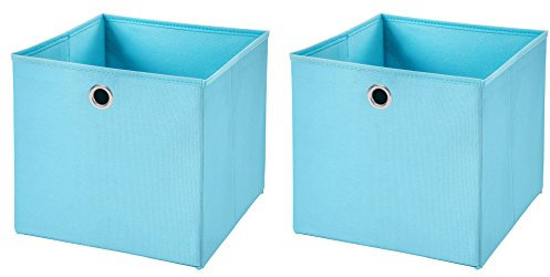StickandShine 2er Set Hellblau Faltbox 28 x 28 x 28 cm Aufbewahrungsbox faltbar