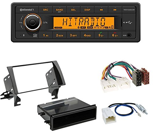 Continental TR7412UB-OR Autoradio mit Bluetooth RDS USB MP3 ohne CD-Laufwerk + 2-DIN Radioblende mit Fach + ISO Adapter • Antennenadapter für Toyota Camry 11/2001-2006 - nur Modelle ohne OEM-Navi