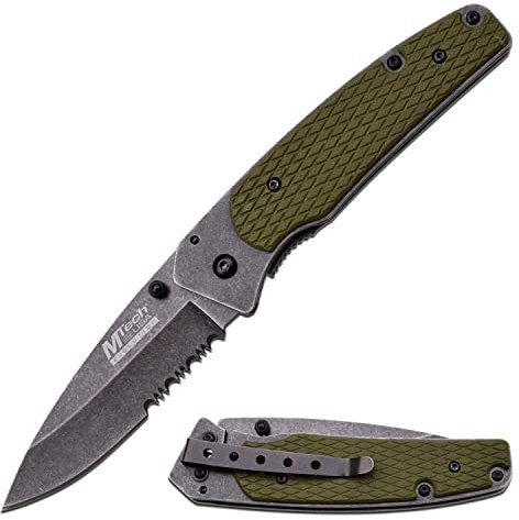 MTech Evolution Green Croc MTE-A008-GN Klappmesser - Grün - Klingenlänge: 8,2 cm