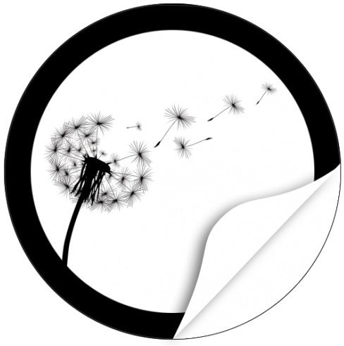 20 x Etiketten Trauer, rund/Pusteblume/Beerdigung/Beileid/Tod/Bestattung/Bestatter/Bestattungsunternehmen/Aufkleber für Umschläge