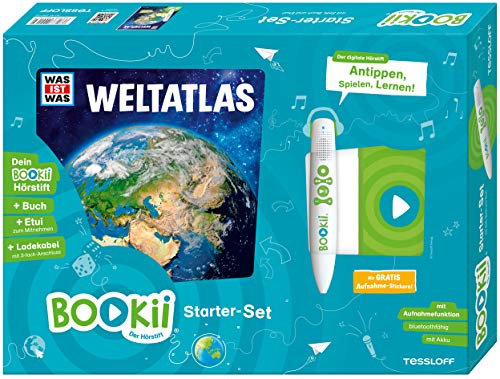 BOOKii Starter-Set WAS IST WAS Weltatlas Hörstift mit Aufnahmefunktion Buch Weltatlas