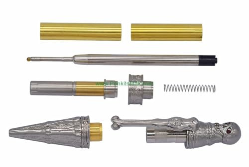 Skull Twist Antique Silver Pen Kits for the Lathe (Skull Twist Pen Kit)