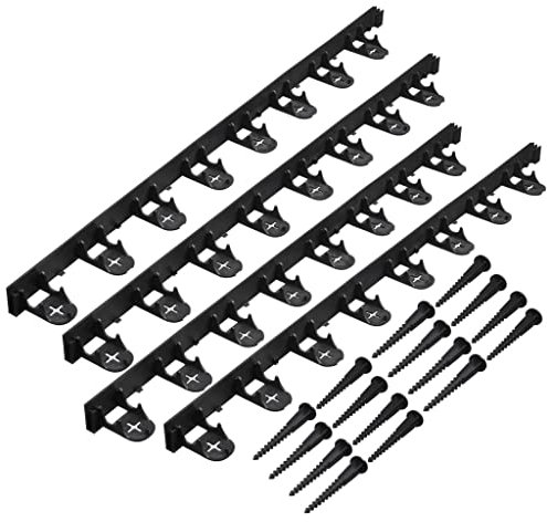 Nature Bordure a Gazon en Polypropylene et polyéthylene - 16 Ancres - H 4,5 x (4 x L100) cm - Noir