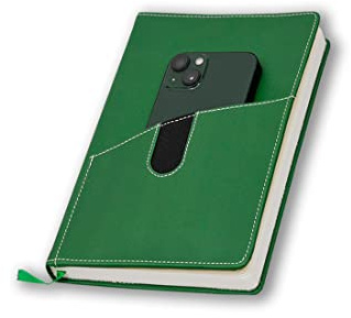 COI Grüner Vordertaschen-Organizer aus Kunstleder für den Schreibtisch, Tischplaner, Tageskalender, Geschenk für Mama und Papa