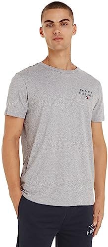 Tommy Hilfiger Men's Short Sleeve Round Neck T-Shirt, Grey (Light Grey Heather), XL