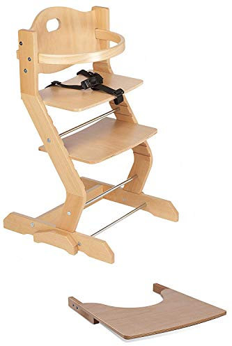 tiSsi ® Hochstuhl Set mit Bügel, Tisch, Gurt Buche natur, beige