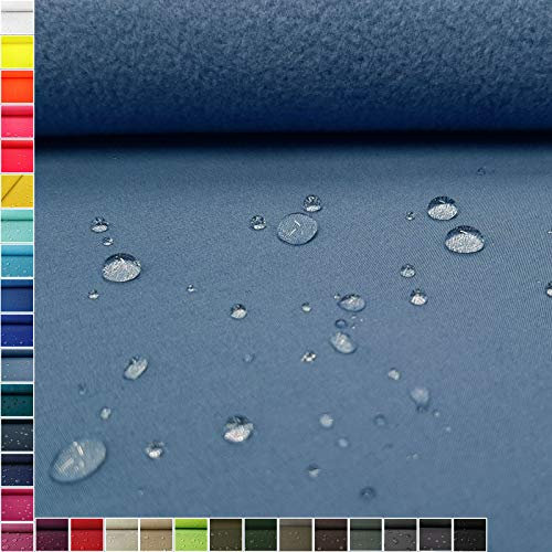 Öko-Tex® High-Tech Klimamembrane Softshell aus Jersey & Microfleece - winddicht, wasserdicht & atmungsaktiv - Meterware (Jeansblau)
