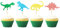 Arthsdite 48 Stück Glitzer vormontierte Dinosaurier Cupcake Topper Gold Grün Dino Cupcake Picks Glitzer für Kinder Erste Geburtstag Babyparty Kuchen Dekoration