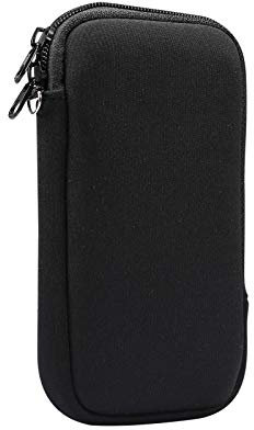 Neopren Handyhülle Mesh Tasche Lanyard Hülle für iPhone 11 Pro Max XR XS Max Samsung Galaxy S24+ S23+ S23 FE S22+ S20 FE S20+ A54 A52 A53 A33 A34 OnePlus Nord 2 Google Pixel 6 (L, Schwarz)