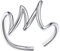 SILVERCUTE Damen Mädchen Statement Ring Buchstabe M 925er Silber Minimalist Initiale Offener Ring Platiniert Anfangsbuchstabe verstellbar Ring Schmuck für Weihnachten Valentinstag