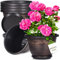 Pottiffe 6 Pack Kunststoff Blumentopf Innen Außenbereich,20.32cm Durchmesser leicht Übertopf mit Ablaufloch und Untersetzer, Outdoor Blumentöpfe, draussen Blumentöpfe