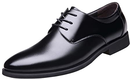 Bandkos Anzugschuhe Herren Business Schuhe Klassischer Schnürschuhe Glattleder Derby Leder Hochzeit Brogue Schwarz Braun Gr.38-48 EU,BK43