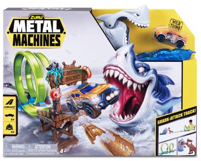 Metal Machines Spielset Haiangriff Rennbahn + Auto
