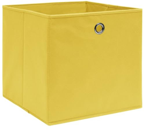 vidaXL 4X Aufbewahrungsbox Zusammenklappbar Spielkiste Regalkorb Faltkiste Korb Kinderbox Box Kiste Faltbox Vliesstoff 28x28x28cm Gelb
