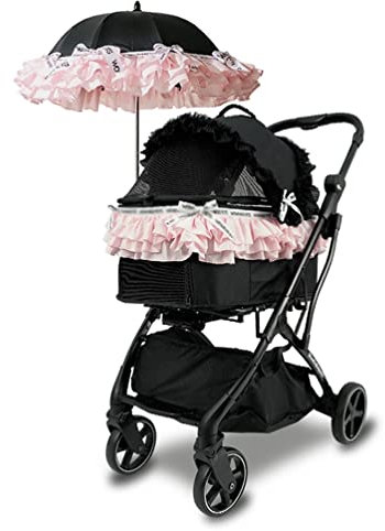 Hundewagen Hundebuggy Luxus-Haustier-Kinderwagen Mit Regenschirm, Einfach Zusammenklappbarer Haustier-Reise-Jogging-Kinderwagen, Katzen- Und Hundewagen Bis 15 Kg