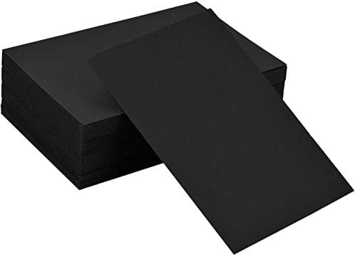 100 Stück A6 DIY Papier Karten, 15x10cm Leere Grußkarten Mitteilungs Karte, 350g/m² Blanko Kraftpapier Memory Wort Karton Namenskarten für Geschenkanhänger Graffiti Botschaft Kunsthandwerk (Schwarz)