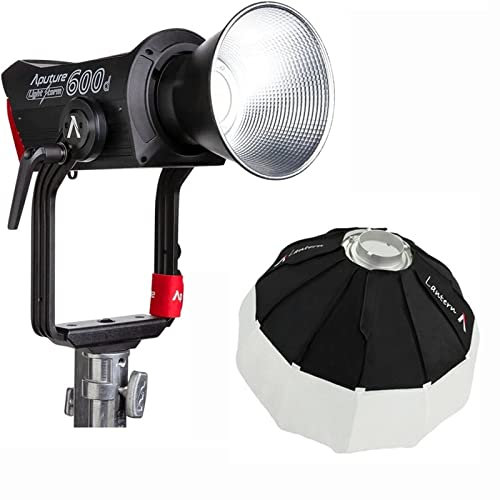Aputure LS 600d mit Laterne 65cm Softbox,Professionelles 600W Tageslicht 5600K Bowens Mount LED-Videoleuchte (V-Mount),CRI 96+ TLCI 96+,8 Integrierte Beleuchtung FX Unterstützung Sidus Link APP