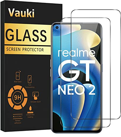 Vauki 3 Unidades Protector de Pantalla para Realme GT Neo2/GT 2/GT Neo 3T 5G Cristal Templado Full HD Ultra Resistent 9H Dureza Antihuellas Sin Burbujas Antiarañazos Transparent Vidrio 6.62