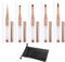 NINVVS 5pc Rose Gold Nylon Nail Art Brush Set with Storage Bag