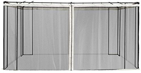 Outsunny fit 13x10ft Gazebo Universal Replacement Mosquito Netting for Patio Gazebos and Canopy Tents with Zippers for 3(m) x 4m Gazebo, (Sidewall Only) Beige