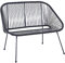Beliani 2-Sitzer Spaghetti-Gartenbank Rattan schwarz 114 cm Metallgestell Boho Acapulco II