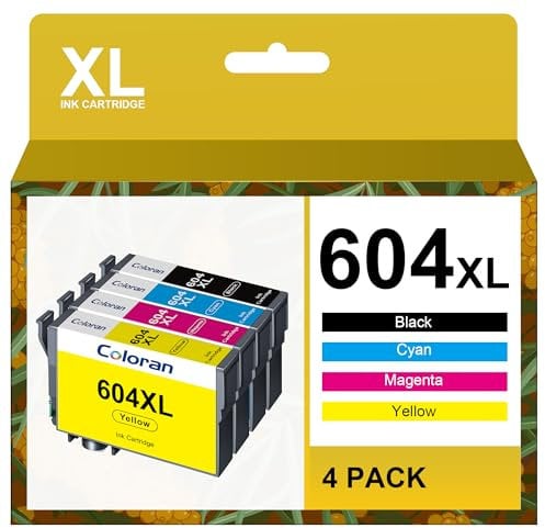 Coloran 604XL 604 XL Druckerpatronen Kompatibel für Epson XP 3200 Patronen 604XL Patronen für Epson XP 2205 Druckerpatronen für XP 4200 WF 2930 XP 3205 XP 4205 WF 2935 XP 2200 WF 2910 (4er-Pack)