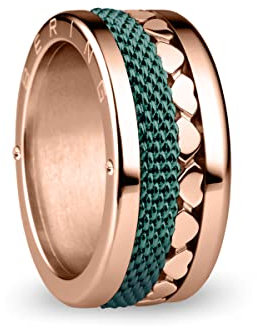 BERING Austauschbar Ringkombination für Damen in Rosé Gold & Grün mit einzigartigem Twist- & Change System, Moldova