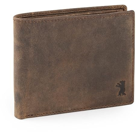Berliner Bags Vintage Geldbörse, Portmonee aus Leder, Geldbeutel mit TÜV-geprüftem RFID-Schutz, für Herren - Braun