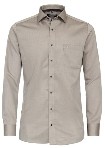 CASAMODA Businesshemd Uni Modern Fit Hellbraun 43