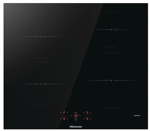 Hisense HI6401BSC Piano cottura a induzione da incasso 60 cm, pannello in vetro ceramica, blocco bambini, controllo touch, funzione timer - nero 7200 W, 595 x 54 x 520 mm (L x A x P)