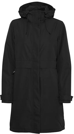 NORTH BEND NBMalika Damen Parka Winterjacke Jacke, 38, Black (1001)