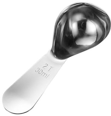 Tuelaly Cuillère doseuse durable en acier inoxydable de 15 ml - 15/30 ml - Manche court - Échelle précise de qualité alimentaire - Argent 15 ml
