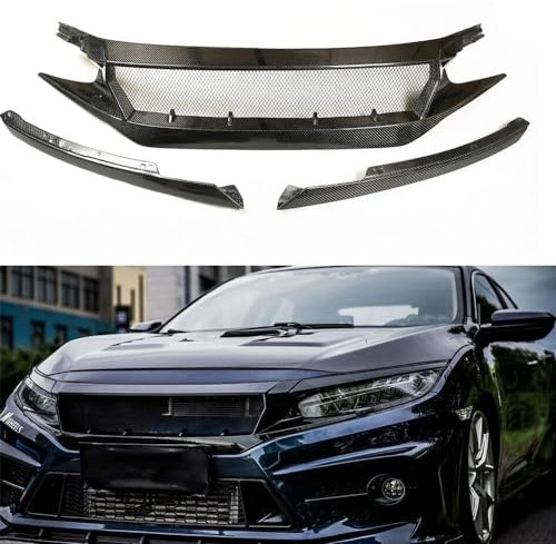 VIYOLI Rejilla Frontal de Radiador, para Ho-nda Civic FK8 FC1 FK7 10th 2016-2021 Parachoques Delantero Parrilla decoración Exterior Accesorios